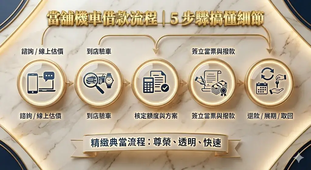 當舖機車借款流程|5 步驟搞懂細節 當舖機車借款流程