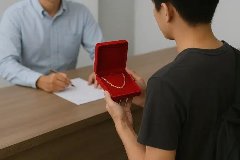 男大生以長輩贈與黃金作為質押，順利借款 NT$ 68,000